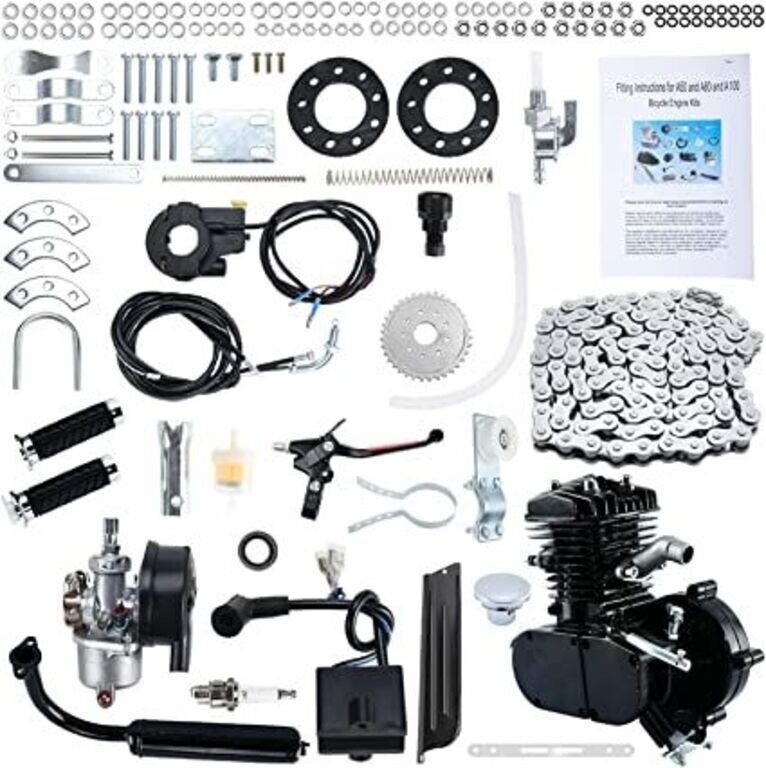 hot sale 80cc 2 stroke motor engine kit gas for motorized bicycle bike black new