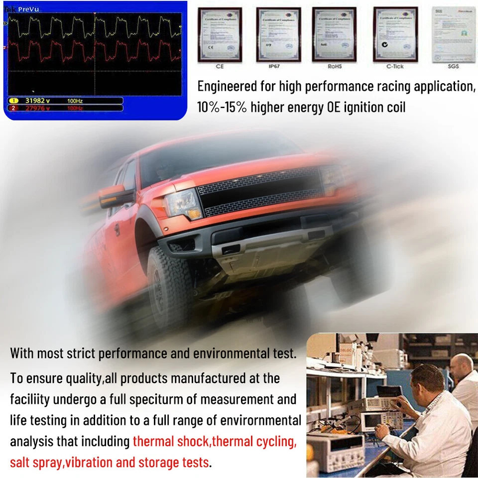 8 bobinas de encendido DG508 FD503 para Ford Expedition Excursion F-150 4,6/5,4/6,8 L Foto 3 de 4