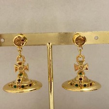 Vivienne Westwood Earrings Tiny Orb Gold w/drawstring EJ837
