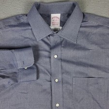 Brooks Brothers Shirt Mens 17 Blue Madison Dress Button Up Long Sleeve