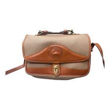 DOONEY  BOURKE Vintage 90's AWL Taupe Pebbled Leather Carrier Messenger Bag