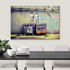 Wall26 Graffiti  Street Wall Art Print - Banksy Life is Short