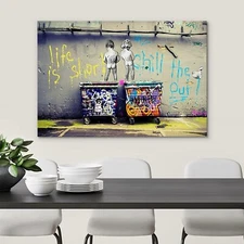Wall26 Graffiti & Street Wall Art Print - Banksy Life is Short