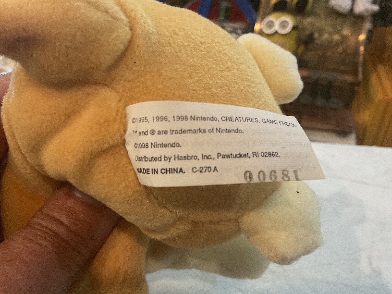1999 HASBRO NINTENDO POKEMON PSYDUCK #54 6" BEANIE PLUSH TOY NEW OLD STOCK