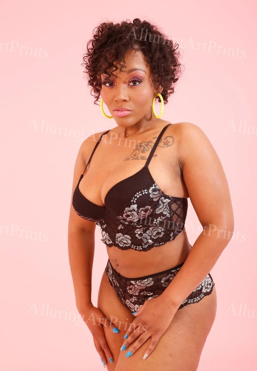 Mimi Curvaceous Risque Print Black Model Pretty Woman Big Boobs Lingerie  W381 | eBay