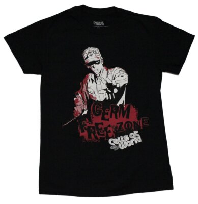 Cells At Work New Adult T-Shirt - Character Above Germ Free Zone