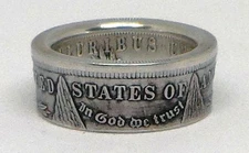 Coin Ring hand made from Morgan Silver Dollar antique finish
