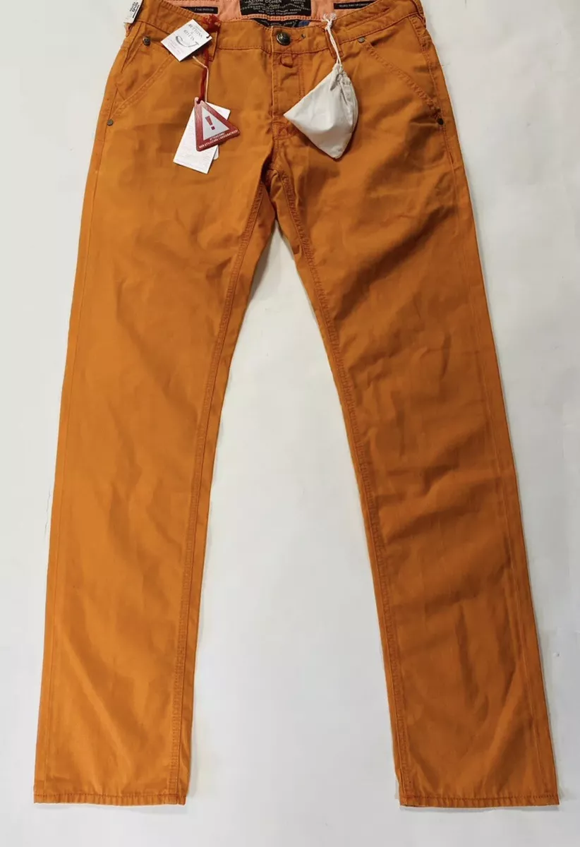 Orange colour jeans sales