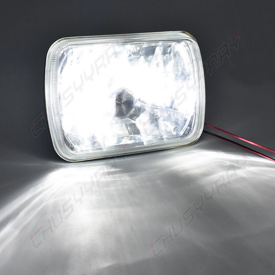 Pair 5x7" 7x6" LED Headlights DRL For 1986 1987 1988 1989 1990 1991 Mazda RX-7 - Imagen 2 de 4