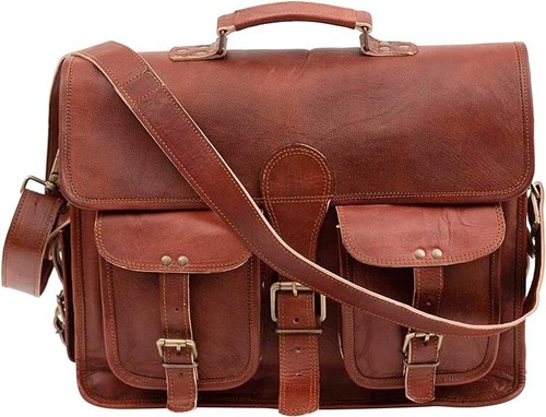 Laptop Kuriertasche Aus Echtem Leder - Bis 43,2cm (17 Zoll)
