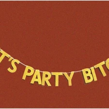 Sparkling Celebration Alphabet Let's Party Banner for Bachelorette Party Decor