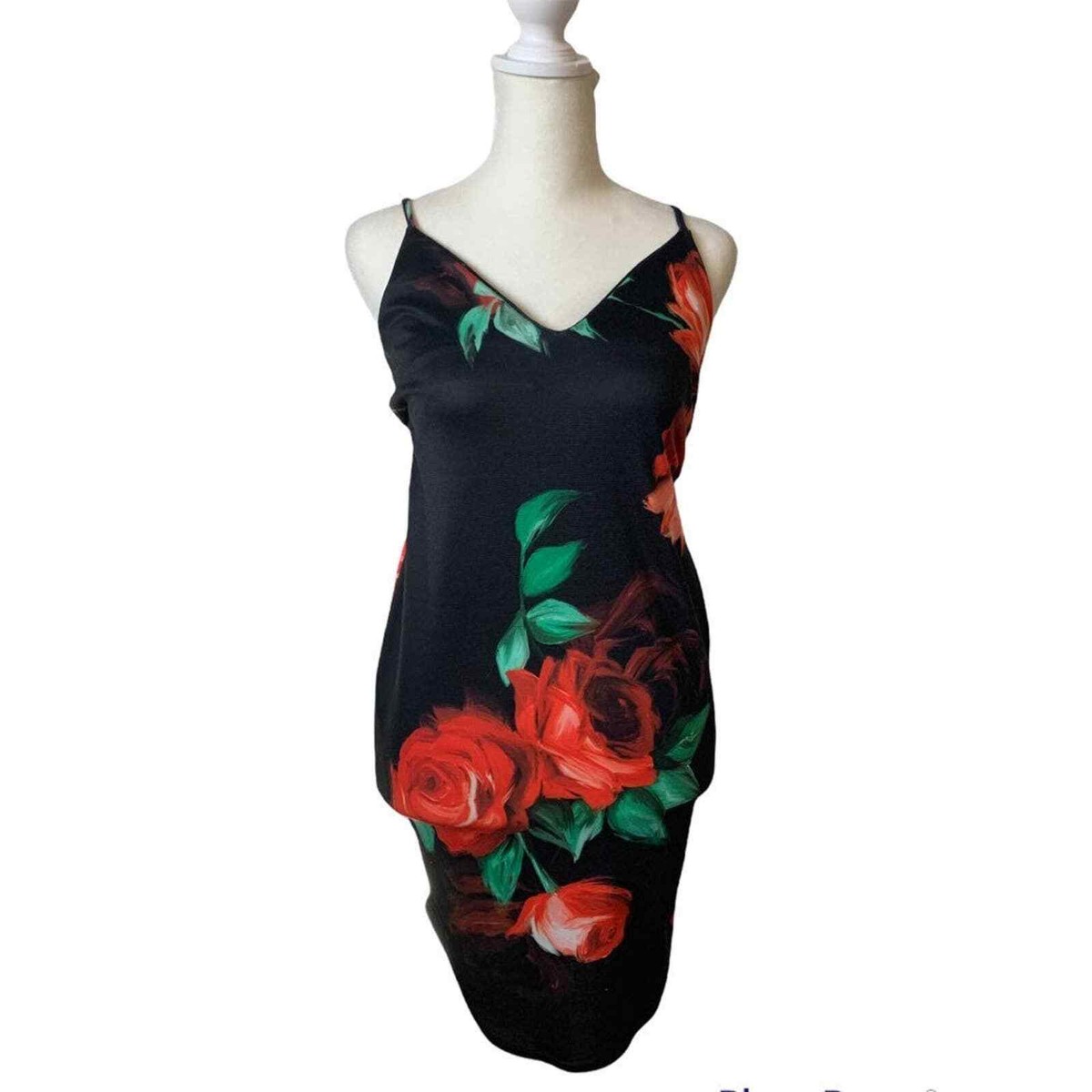Missguided Black Floral Bodycon Dress