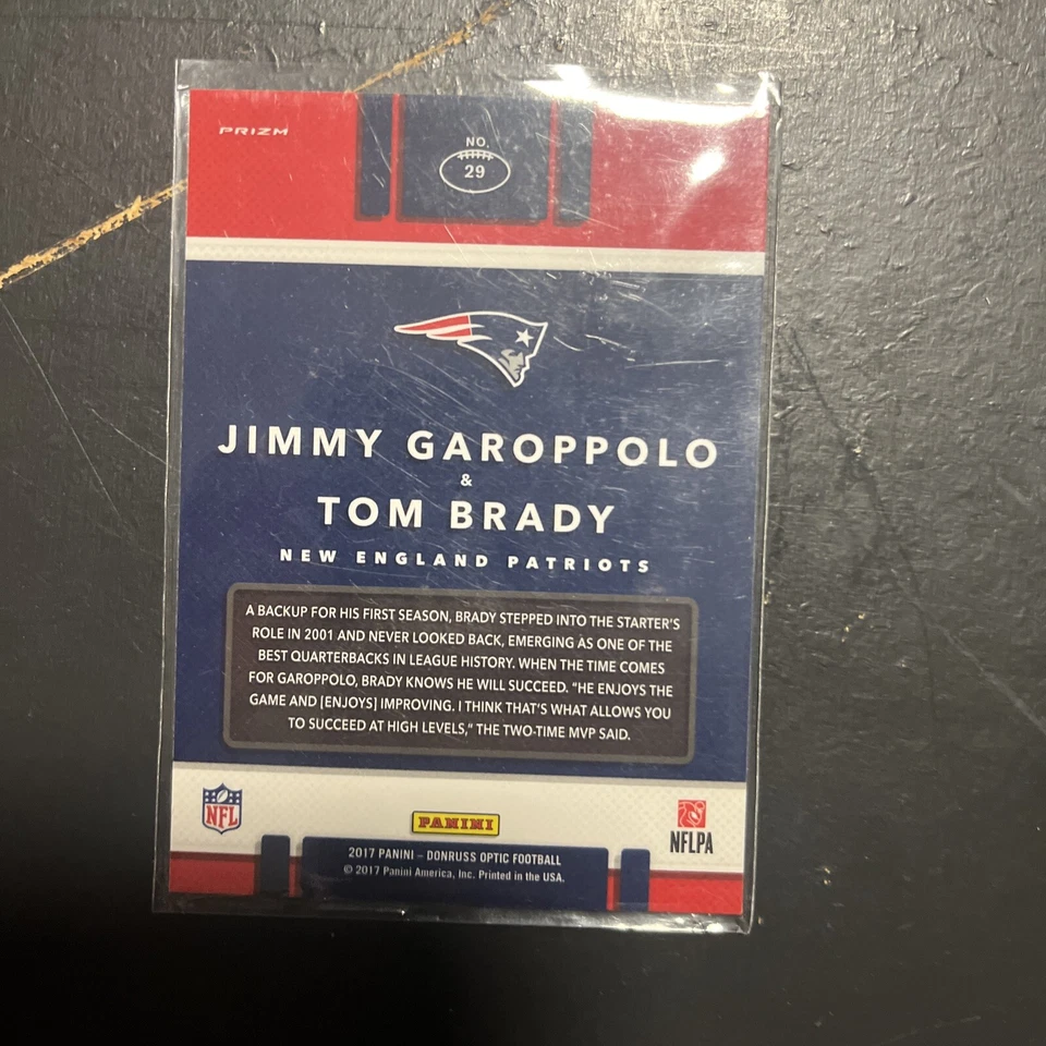 2015 Panini - Blue Frame #48 Rob Gronkowski, Jimmy Garoppolo/ Tom Brady. - Image 4 of 4