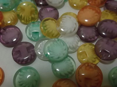 50 bis 400 runde bunte gemischte Blumenmuster 14 mm Schaft Nähen Karte Knöpfe
