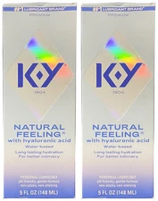 KY Natural Feeling Water Based Lubricant 5 Fl Oz 2 Pack EXP 4/26