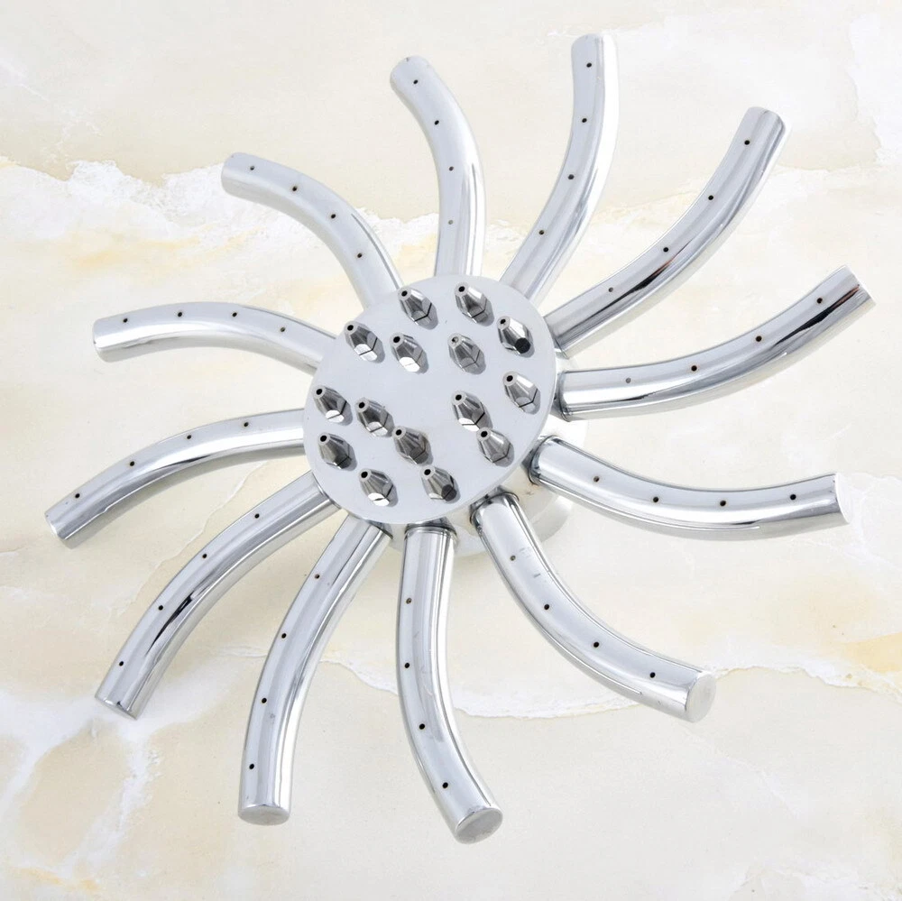 Polished Chrome Flower Shape Bathroom Water Saving Top Rain Shower Head ssh034