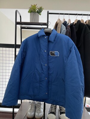 Original Prada Runway Zip Down Puffer Light weight Jacket XL Blue