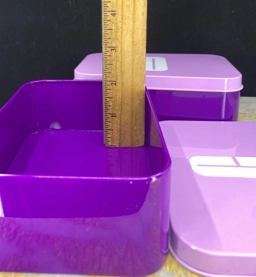 Caja de lata vacía de Clinique color púrpura X lote de 2 Foto 4 de 4