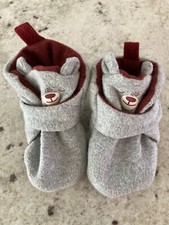 Baby Boys' Bootie Size 3-6 Mo Crib Shoes Slipper Cat Jack Gray Red Teddy Bear