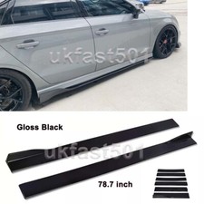 78.7" Gloss Black For AUDI A1 A3 S3 TT Side Skirts Extension Splitter LH+RH
