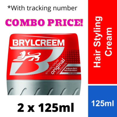 ORIGINAL Brylcreem Red Aqua Oxy Non-Greasy Hair Styling Cream for Men 2 x125ml
