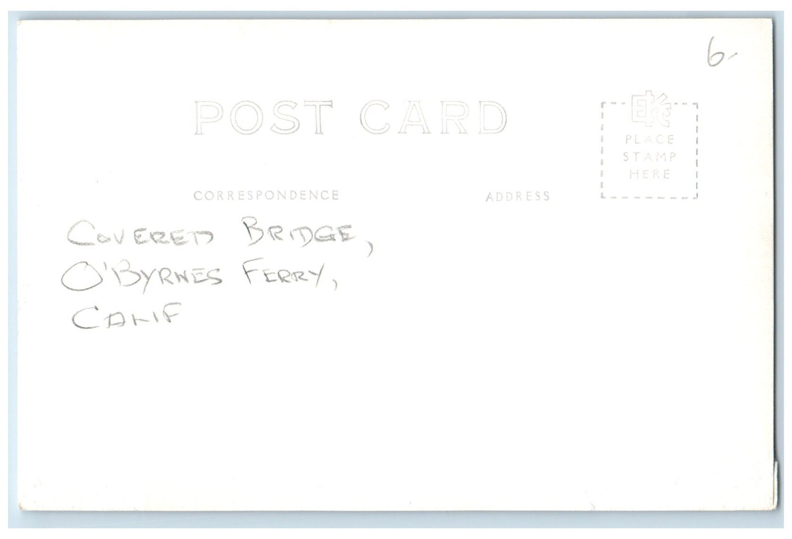 c1940s Covered Bridge O'Byrnes Ferry Stanislaus River CA RPPC Photo