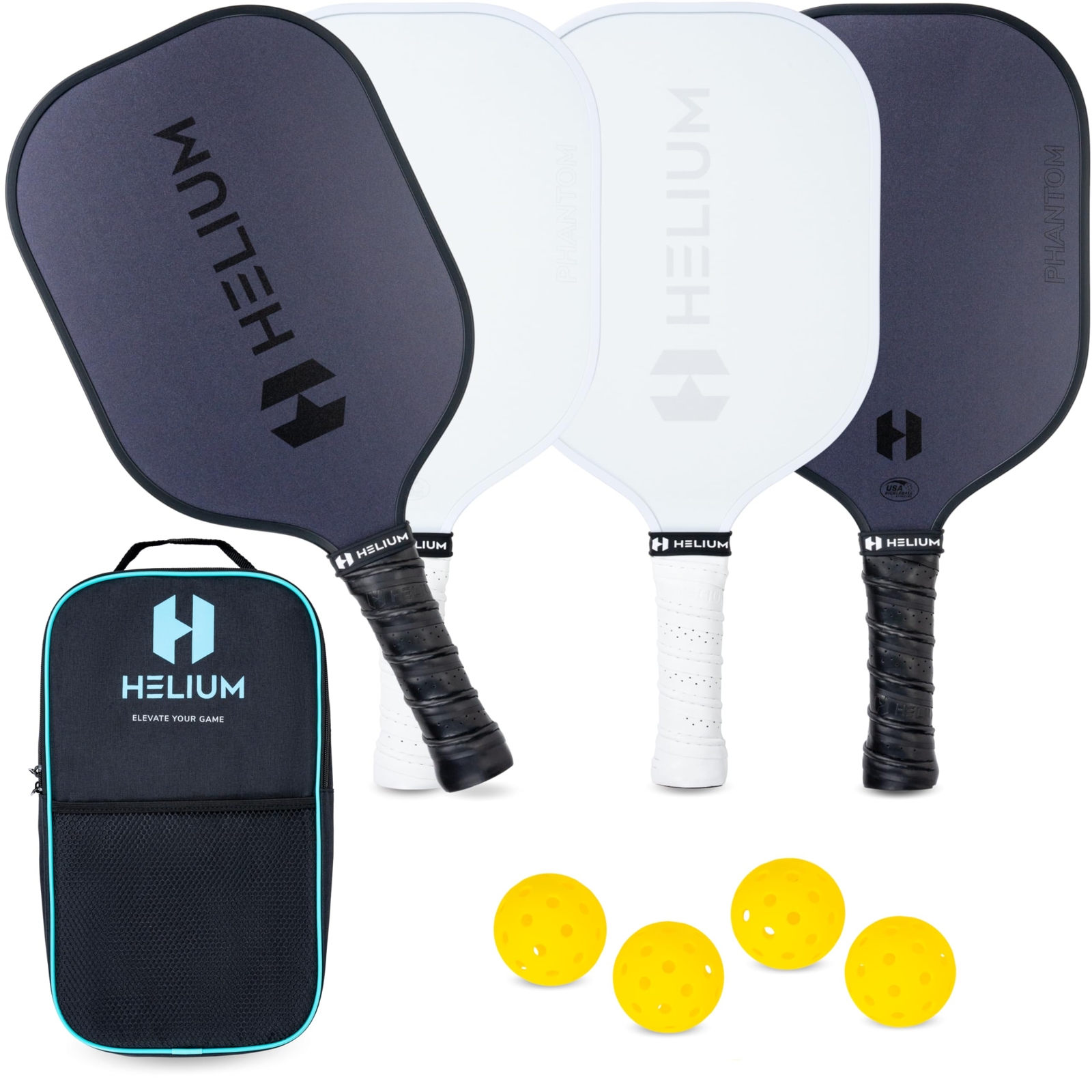 Helium Pickleball Paddles Set of 4 - USAPA Certified - Graphite Fiberglass Su...