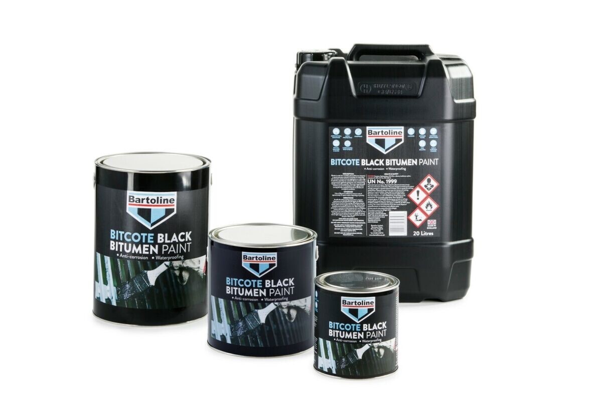 1L/2.5L/5L Bitcote Black Bitumen Paint Waterproof Anti-Corrosion ...