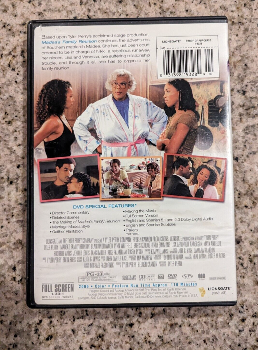 Madea's Family Reunion (DVD, 2006) Tyler Perry Full screen edition