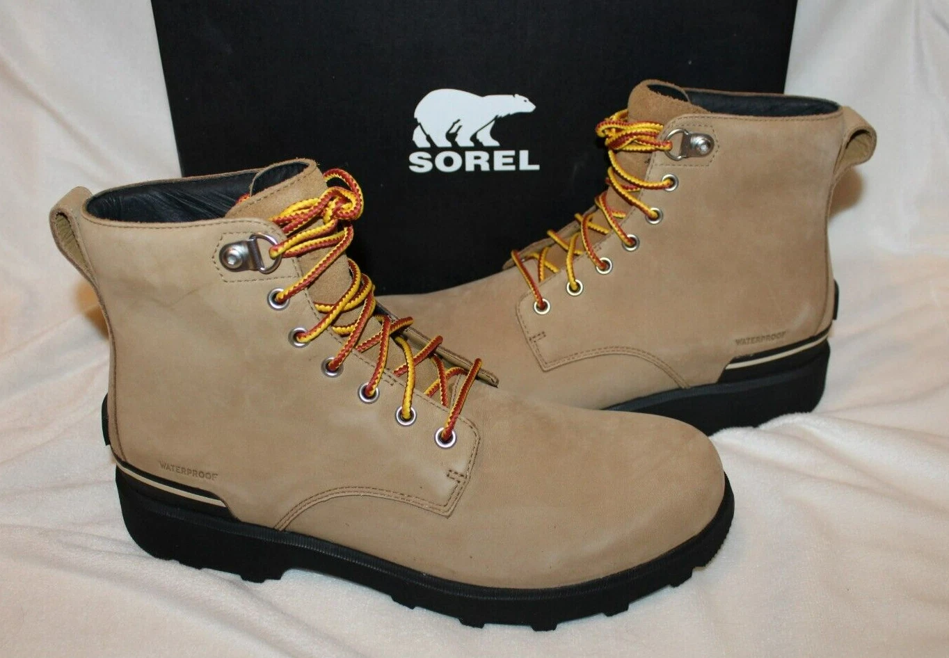 NIB Men's Sorel Leather Boots Waterproof Rain Work Hiking Boots 8.5