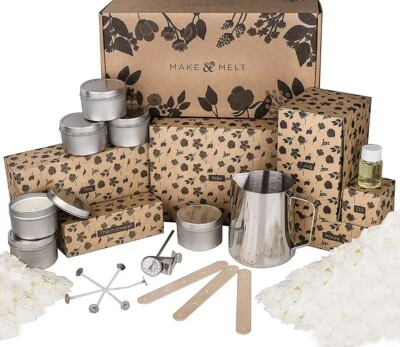 MAKE&MELT Candle Making Kit for adults DAMAGED BOX with Soy Wax