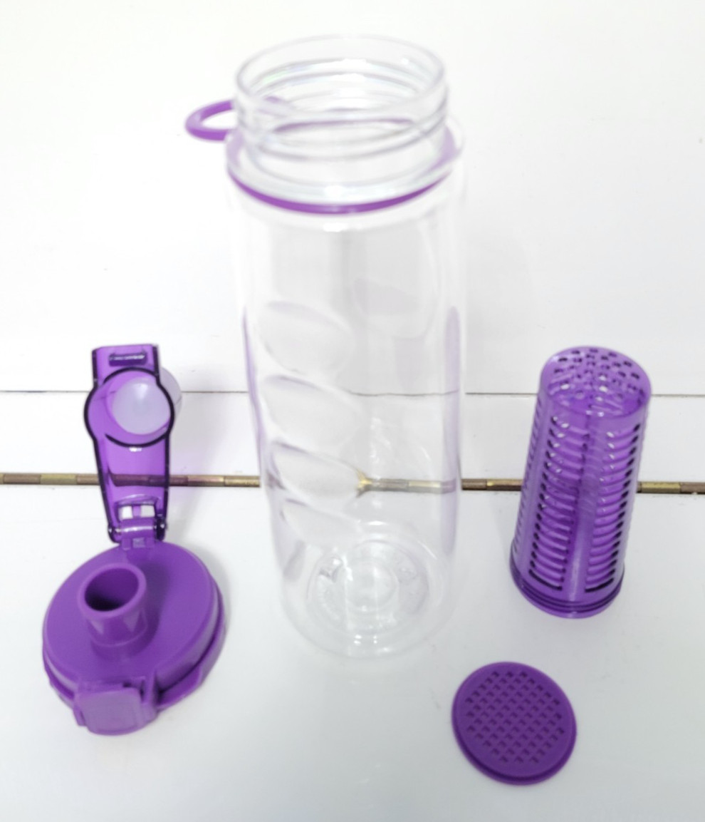 Clear Acrylic Bottle And Purple Lid 24 Oz