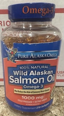 Pure Alaska Omega-3 Salmon Oil 1000mg 210 Softgels EXP 09/2026 New Sealed