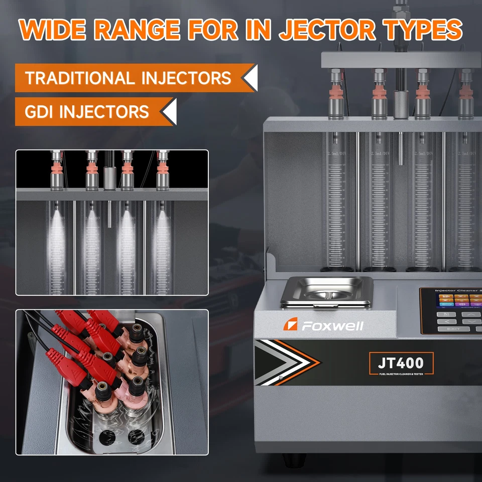 FOXWELL JT400 Car GDI Fuel Injector Cleaner Ultrasonic Injector Cleaning Machine - Image 3 of 4