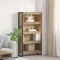 BüCherregal 80 X 30 X 155 Cm Holzwerkstoff Kunsthandwerk Eiche