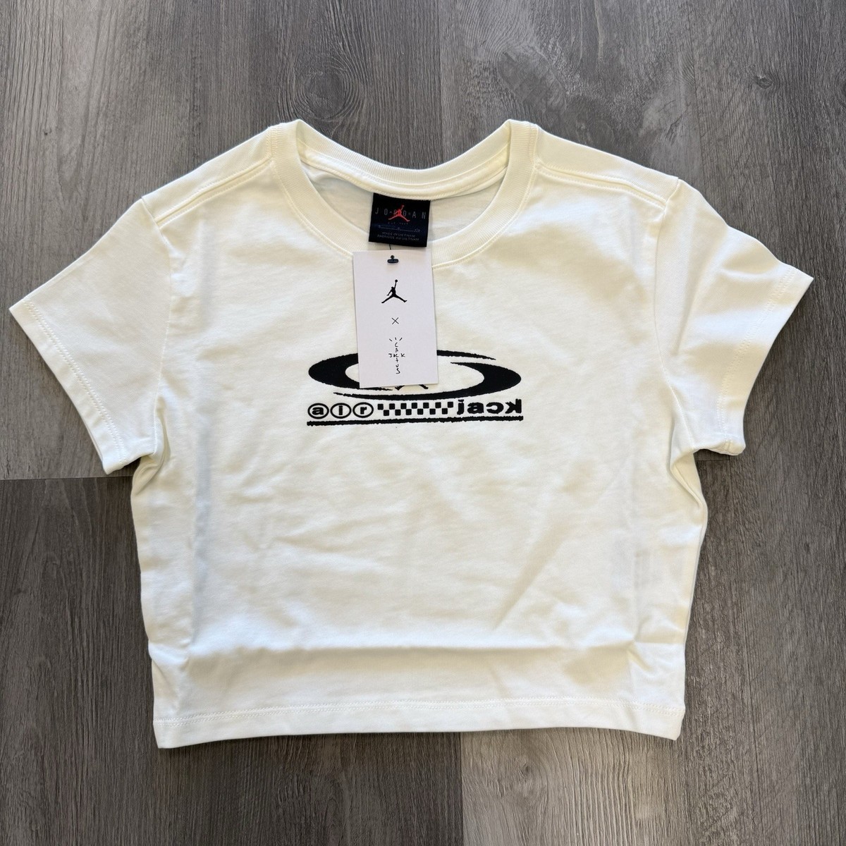Travis Scott x Jordan Women's Crop T-Shirt Sail White FQ7805-133