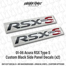 Rsx Type S Dc5 01-06 Custom Doorside Decals Badge Emblem Set - Black Outline X2