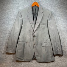 Lauren Ralph Lauren Blazer 42R 100 Wool Gray Single Breast 4 Button Cuff