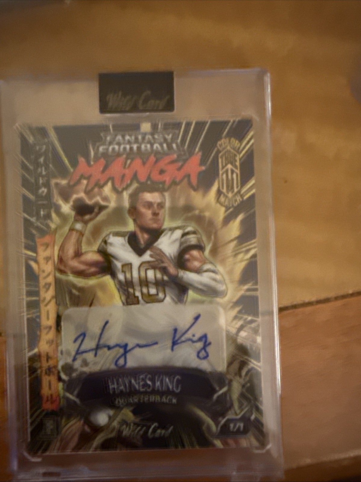 Wild Card Fantasy Football Manga Color Match Haynes King Georgia Tech Auto 1/1