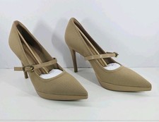 Cosy Island StyleFlex Tan Platform Heel Pump Pointed Toe Women s APRICOT Sz 10