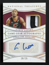 Caris Levert 2021-22 Panini National Treasures Game Gear Jersey Auto /25 GGA-CLV