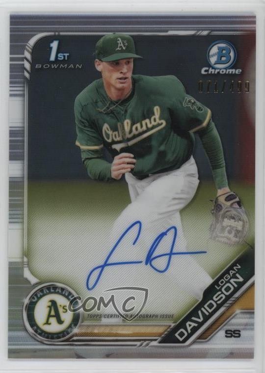 2019 Bowman Draft Chrome Pick Refractor 71/499 Logan Davidson #CDA-LD Auto 0lc5