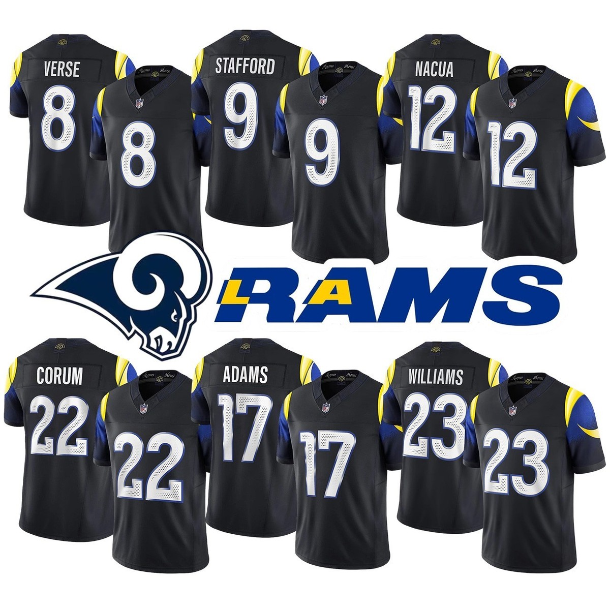 AIM 公式ユニフォーム Mサイズ Men Rams Midnight Blue 2025 Rivalries Collection Limited Jersey