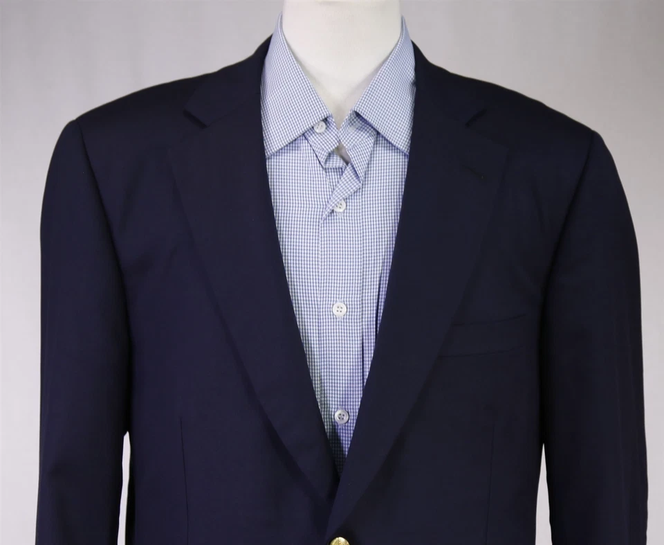 Jaqueta Blazer Paul Stuart Azul Marinho Ouro Botões de Metal Super 120's Lã 41R 42R - Imagem 3 de 4