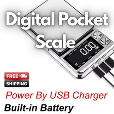 USB Rechargeable Digital Pocket Scale free shiping mobile Charger powerbank gift
