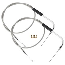 46.8 Stainless Steel Braided Extended Throttle and Idle Cable Kit for 2000-2006