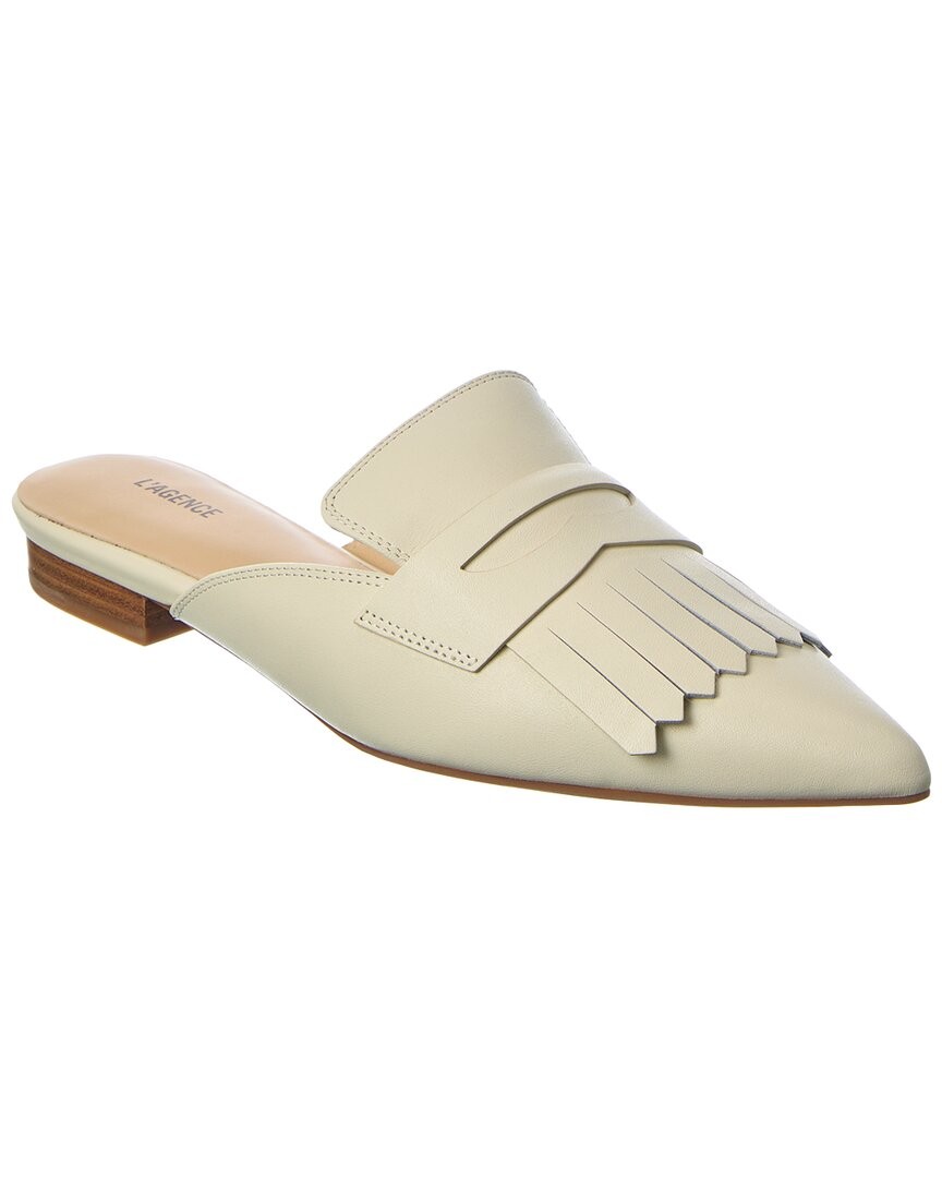 L Agence Barbe Ii Leather Mule Women's White 37