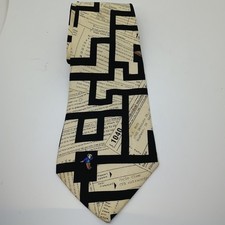 Vintage 90s Nicole Miller Mens Tie 100 Silk CPA Tax Form Returns 56x4 Hand Sewn