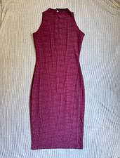 Windsor Burgundy High Neck Sleeveless Knit Sheath Midi Dress Size M MD1496WD