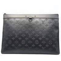 Louis Vuitton Pochette Discovery Monogram Shadow Black Clutch Bag Shoulder